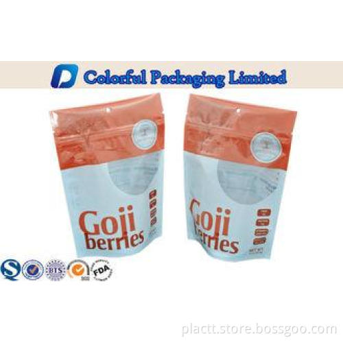 8oz Goji Resealable Plastic stand up zipper pouch bags With
